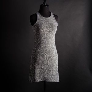vintage party silver knit mini dress